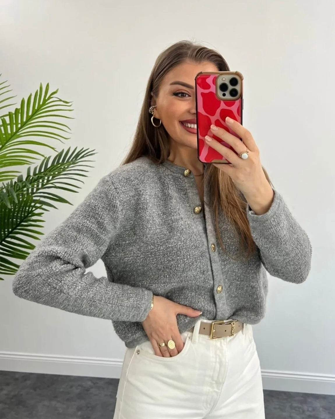 سترة رمادية رقيق