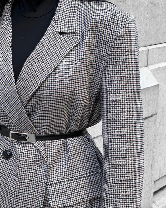 Elegant Checkered Blazer