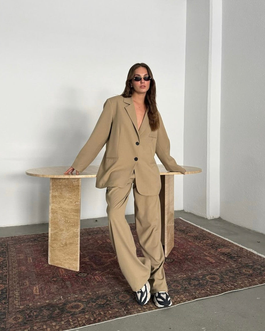 Timeless Oversized Beige Suit