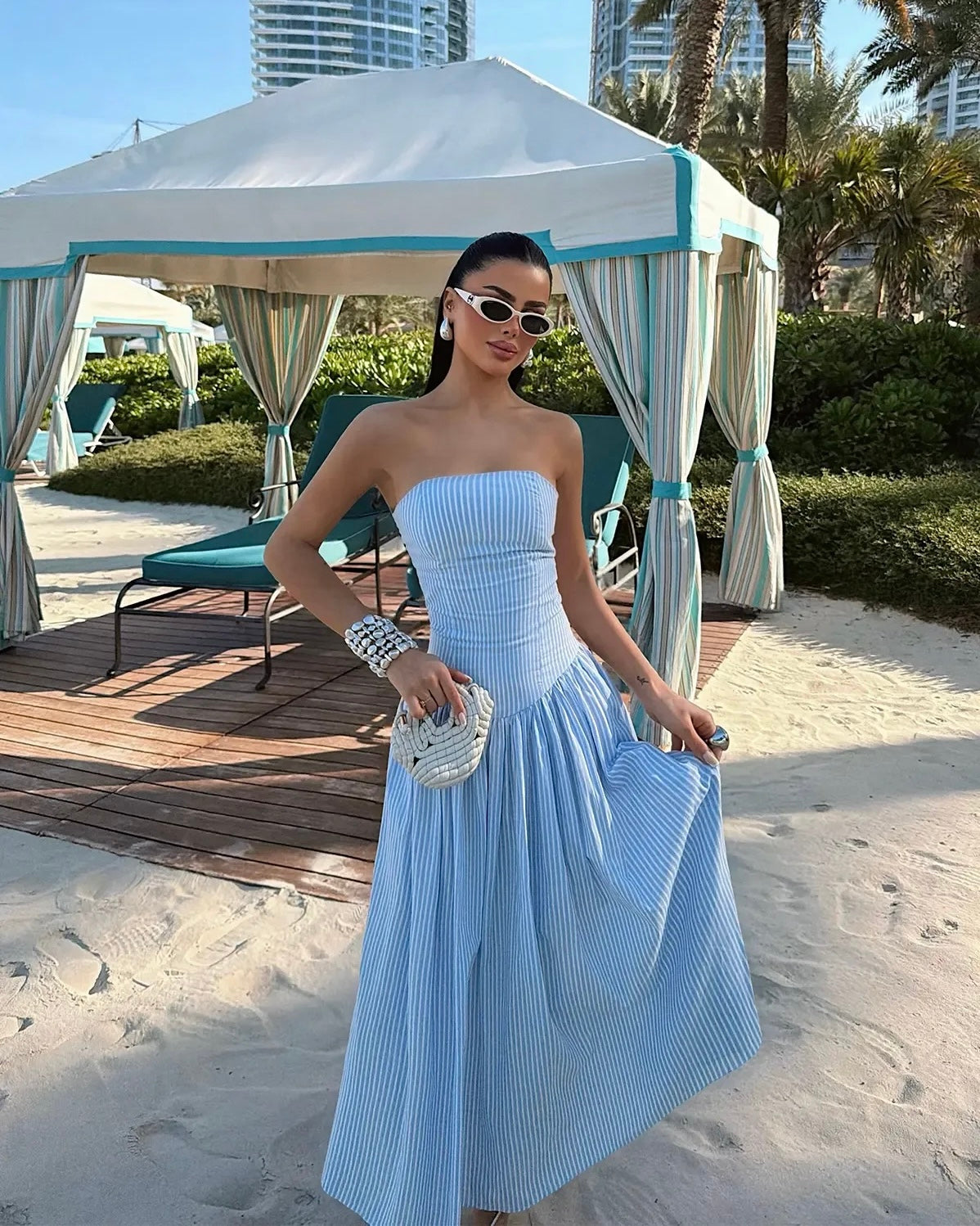 Soft Blue Summer Dress | فستان صيفي أزرق