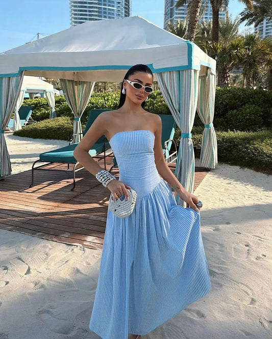 Soft Blue Summer Dress| فستان صيفي أزرق