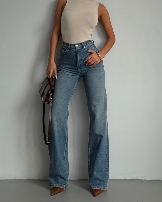 High-Rise Vintage Straight-Leg Denim Jean | جينز دنيم بقصّة مستقيمة عالية الخصر