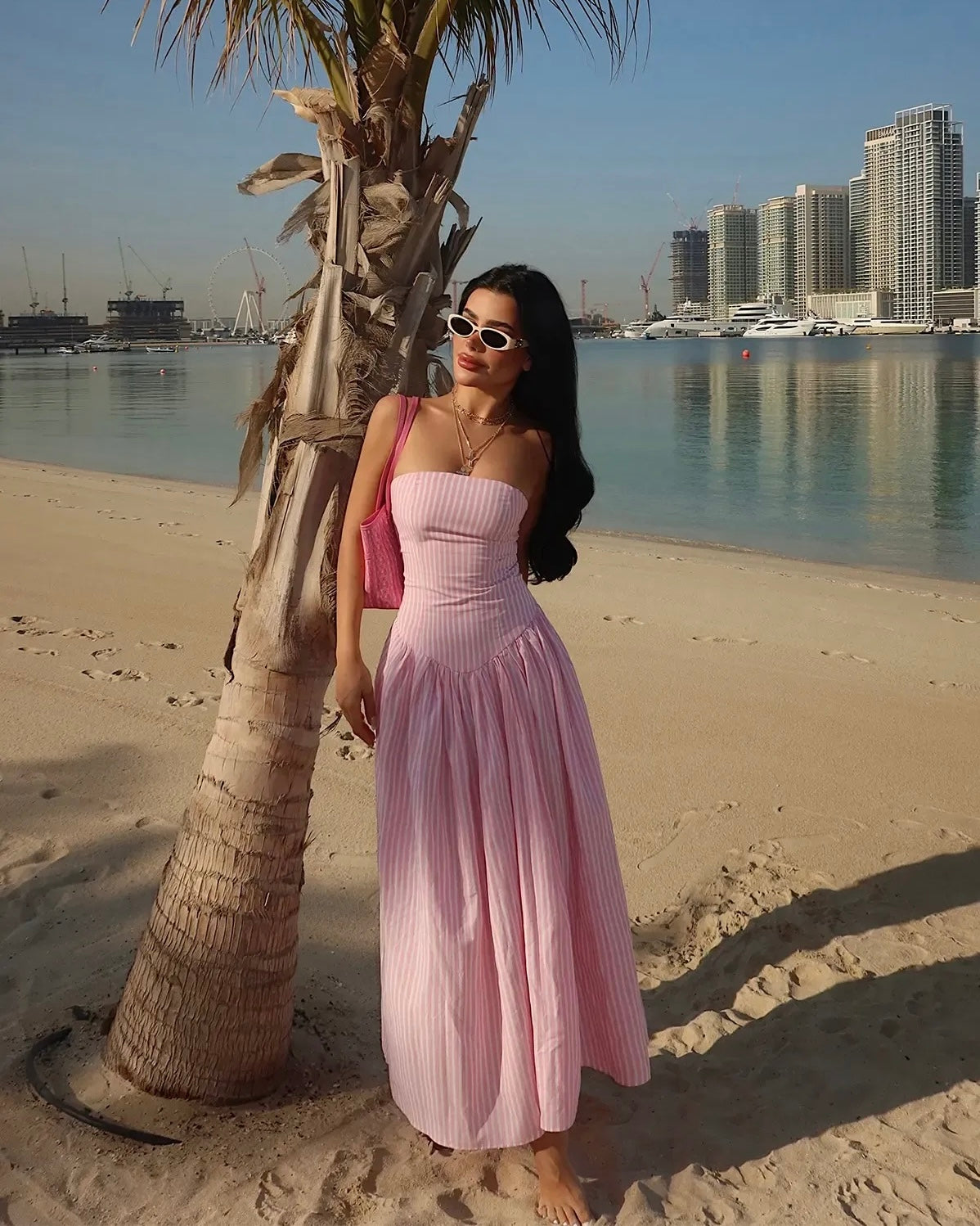 Elegant Pink Summer Dress | فستان صيفي وردي