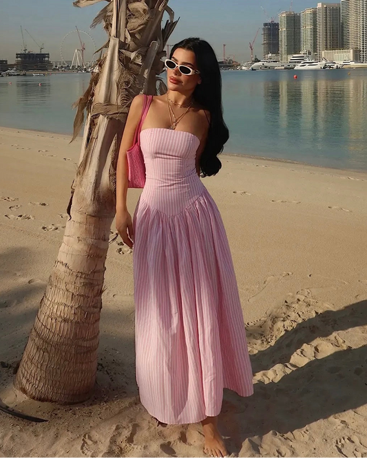 Elegant Pink Summer Dress | فستان صيفي وردي