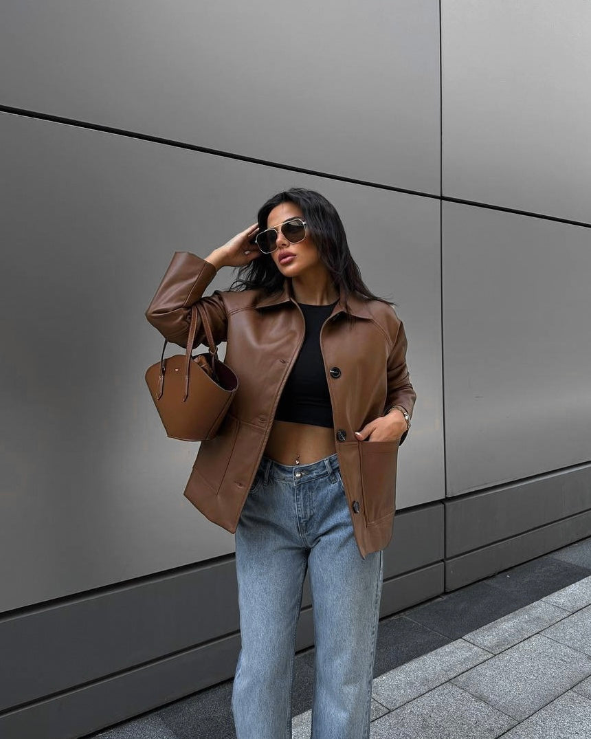 Classic Brown Leather Jacket