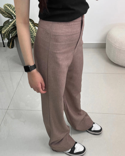 Chestnut Wide-Leg Trousers