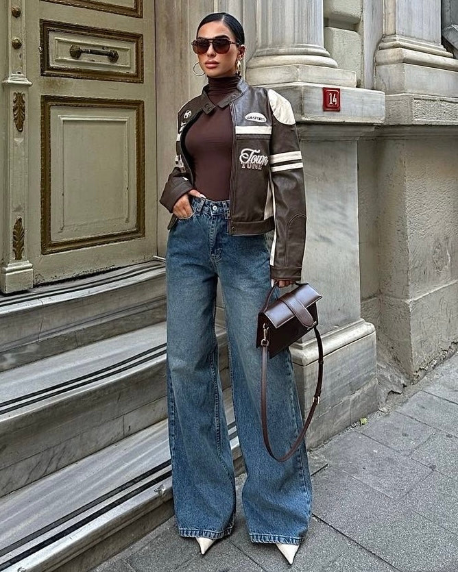 Wide-Leg Vintage Wash Jeans | جينز واسع بلون فينتاج