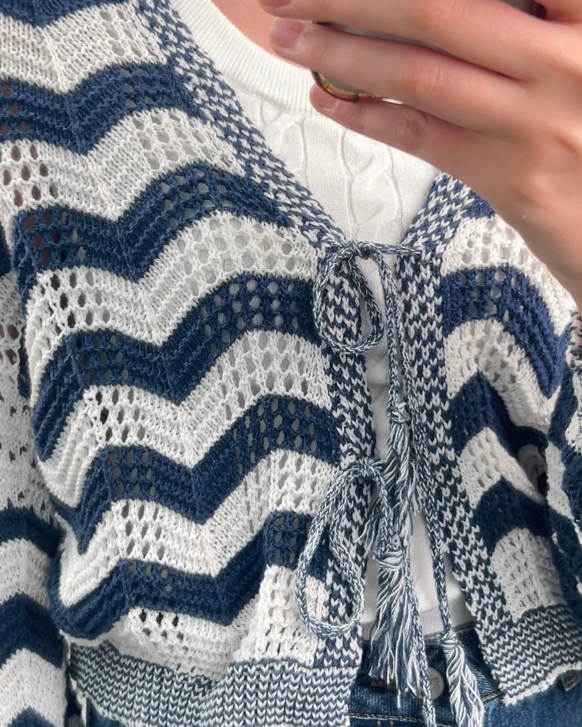 Patterned Knit Cardigan