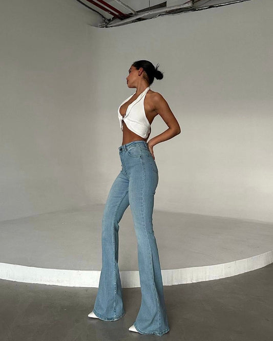 Classic Light Flare Denim| جينز فلير كلاسيكي فاتح