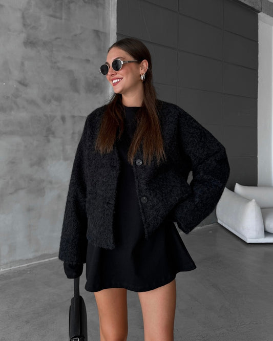 Black Textured Jacket