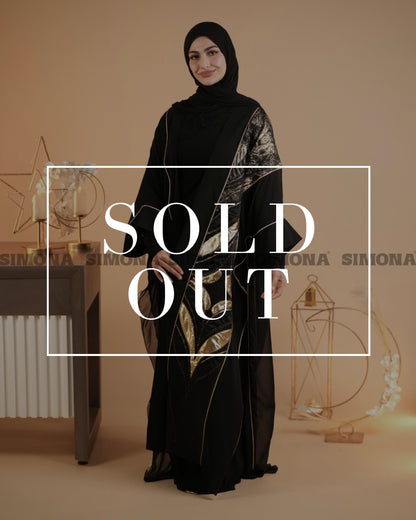 Luxurious Black & Gold Kaftan
