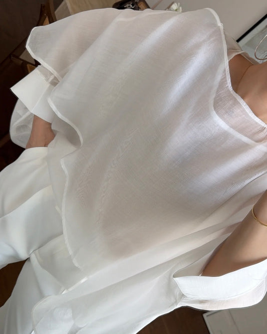 White Chiffon Blouse | بلوزة شيفون باللون الأبيض