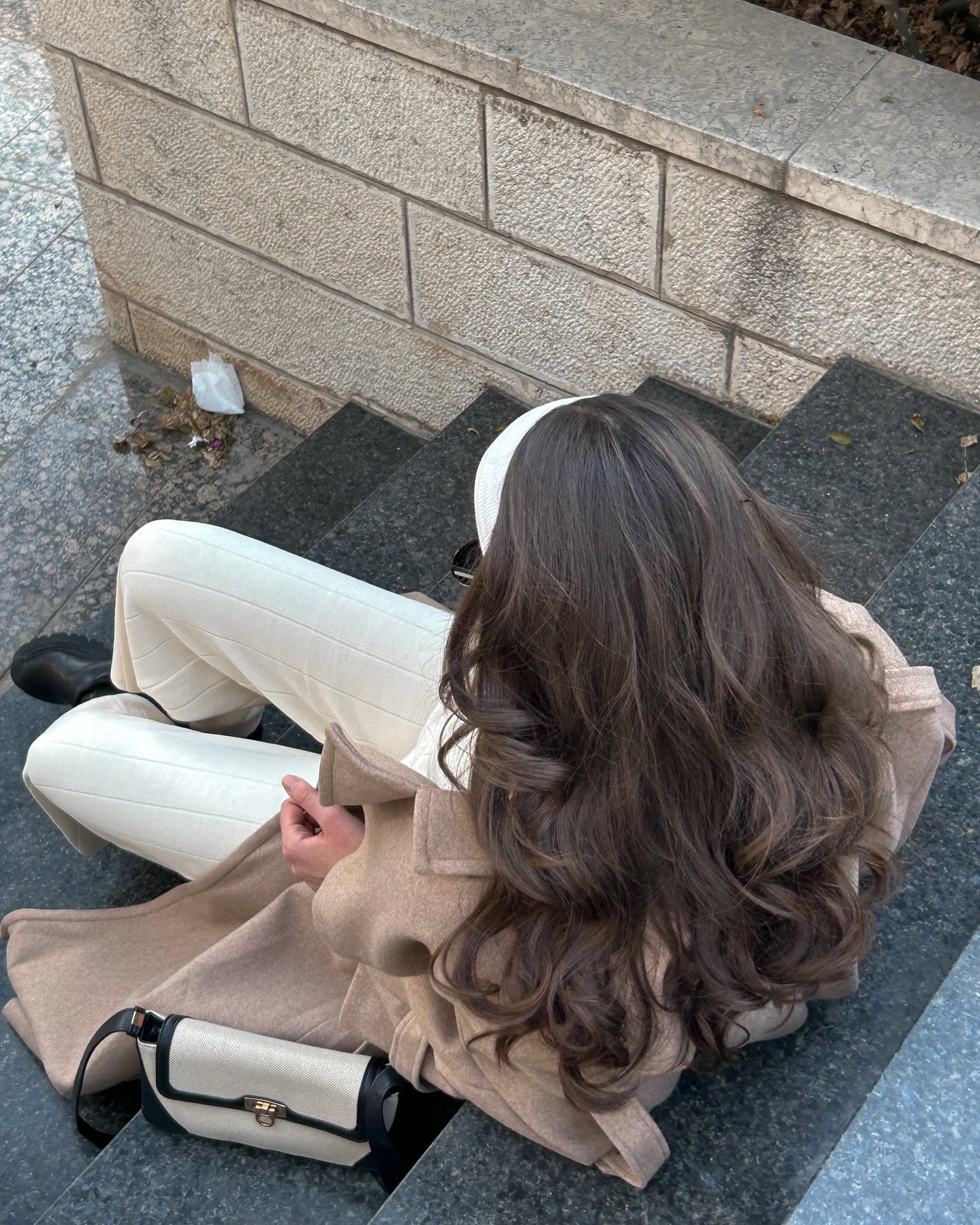 Camel Wool Blend Coat | معطف صوف بخليط عالي الجودة