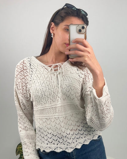 Elegant Crochet Lace Top