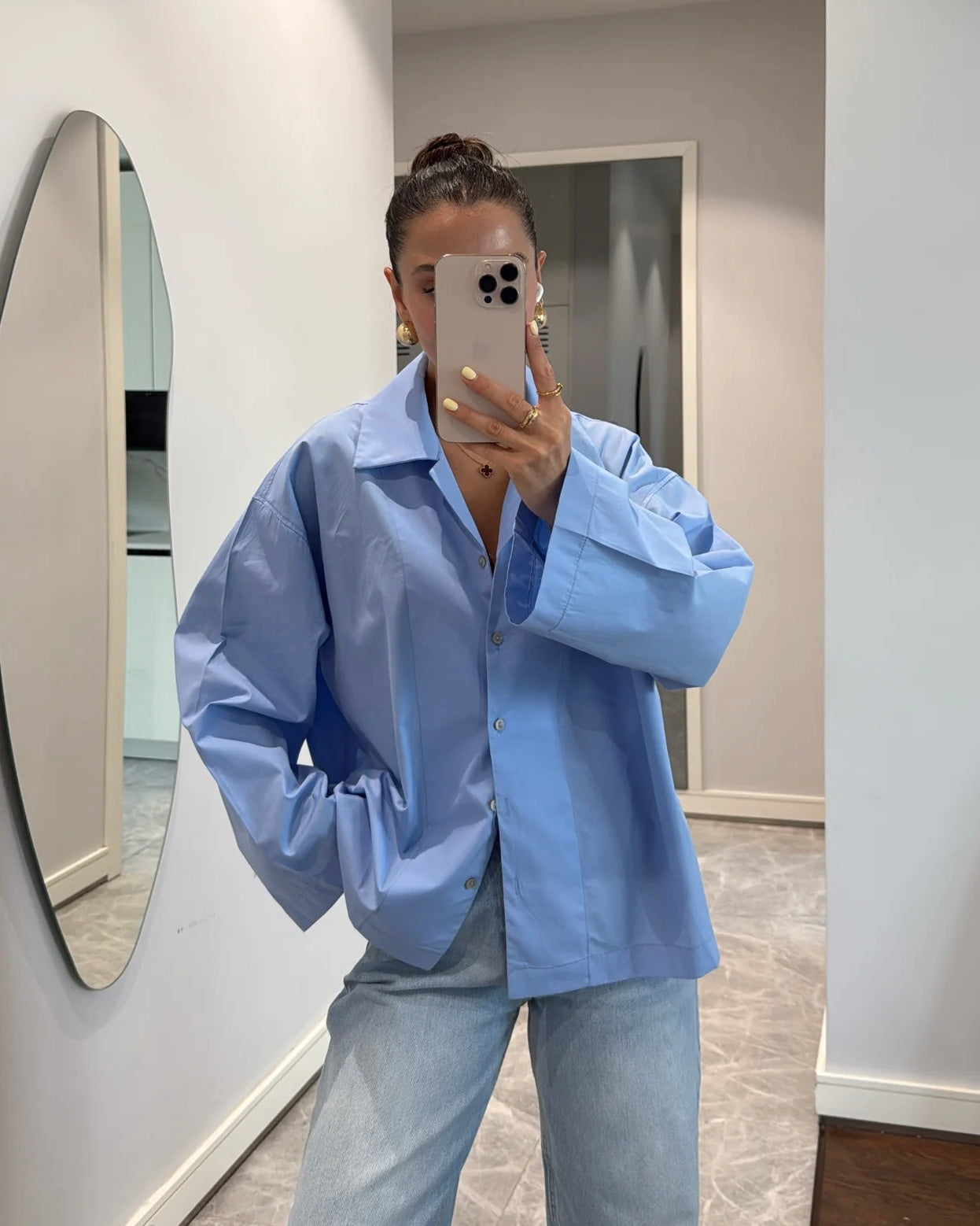 Oversized Blue Shirt | قميص أزرق واسع
