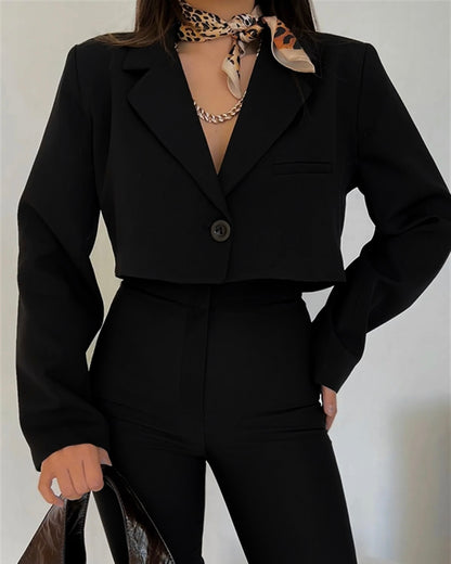 Cropped Black Blazer