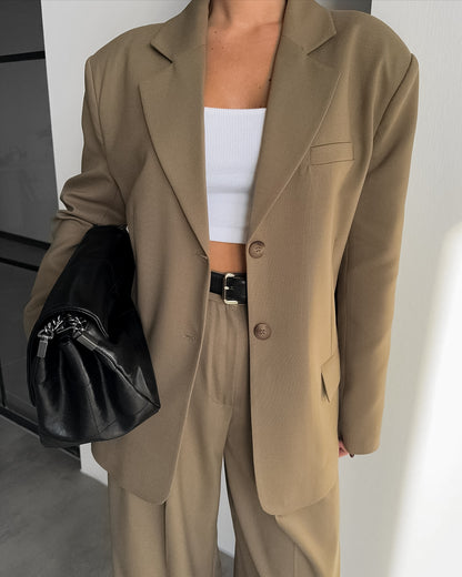 Timeless Oversized Beige Suit