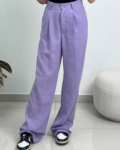 Lavender Wide-Leg Trousers