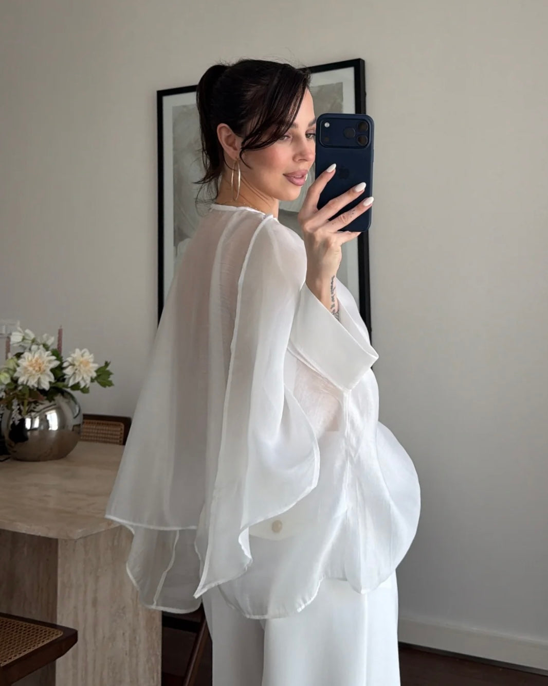 White Chiffon Blouse | بلوزة شيفون باللون الأبيض