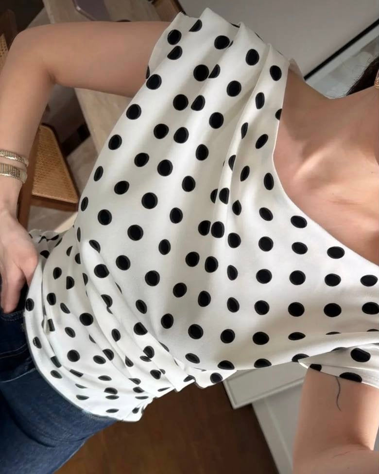 Polka Dot Off-Shoulder Top | توب منقط بقصة أوف شولدر