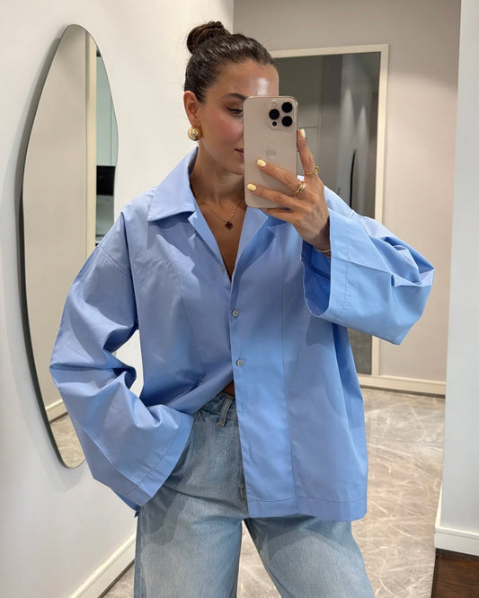 Oversized Blue Shirt | قميص أزرق واسع