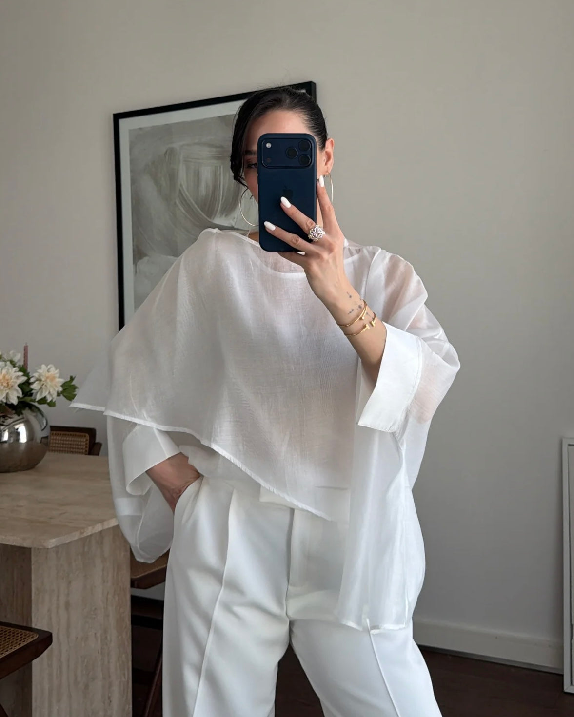 White Chiffon Blouse | بلوزة شيفون باللون الأبيض