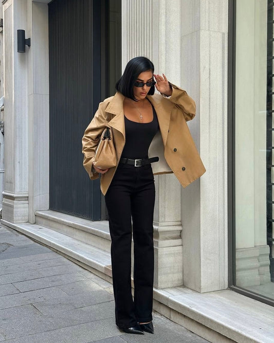 Jet Black Denim Straight Leg Jeans | جينز أسود بقصة مستقيمة