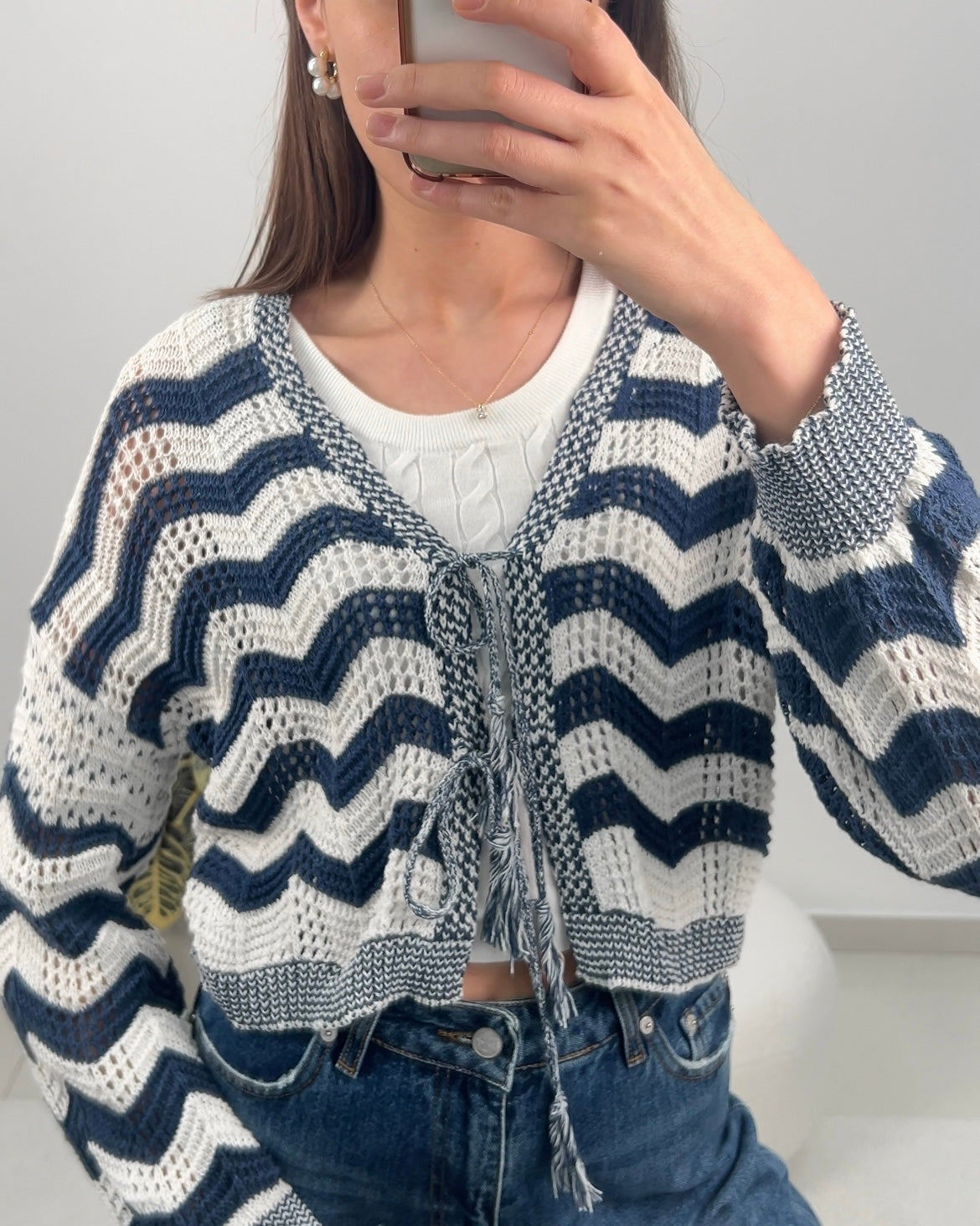 Patterned Knit Cardigan