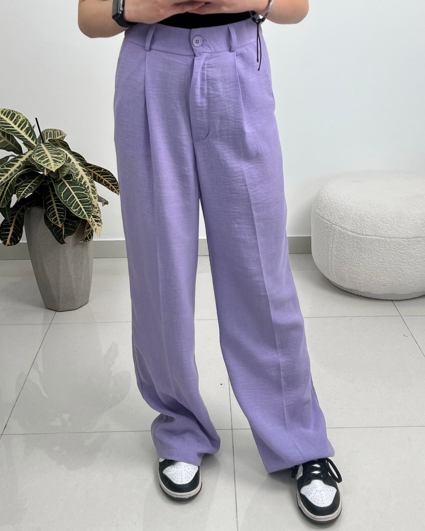 Lavender Wide-Leg Trousers