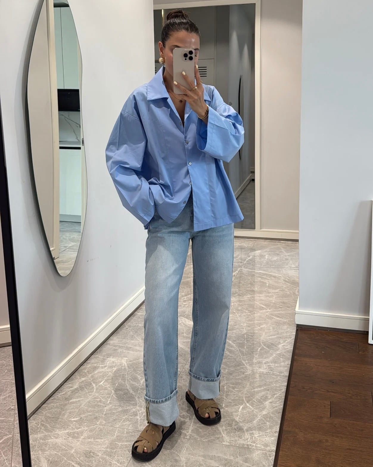 Oversized Blue Shirt | قميص أزرق واسع