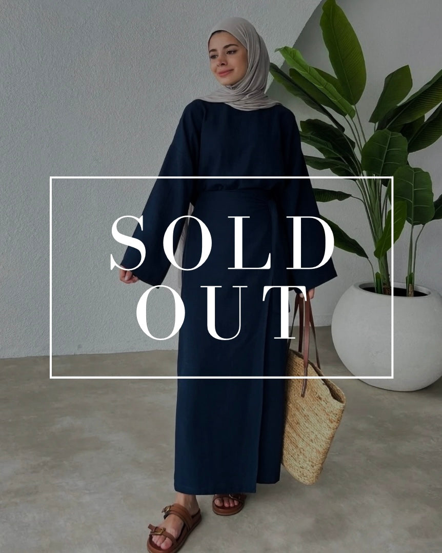 Soft Navy Skirt & Top Set | طقم تنورة وقميص كحلي ناعم